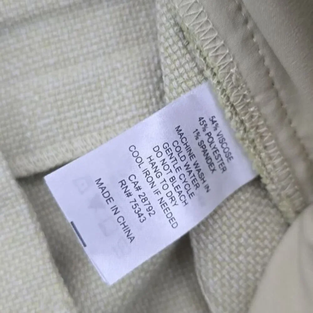 House of Harlow -1303 High Rise Pleated‎ Trouser Pants Textured Straight Green 6